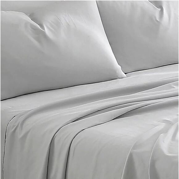 6-PC KING Microfiber Gray / Grey Sheet Set 1 Fitted & Flat & 4 Pillow Cases - Picture 3 of 9